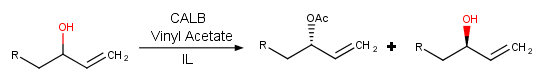 resolution of alcohols with acetate donor and CALB